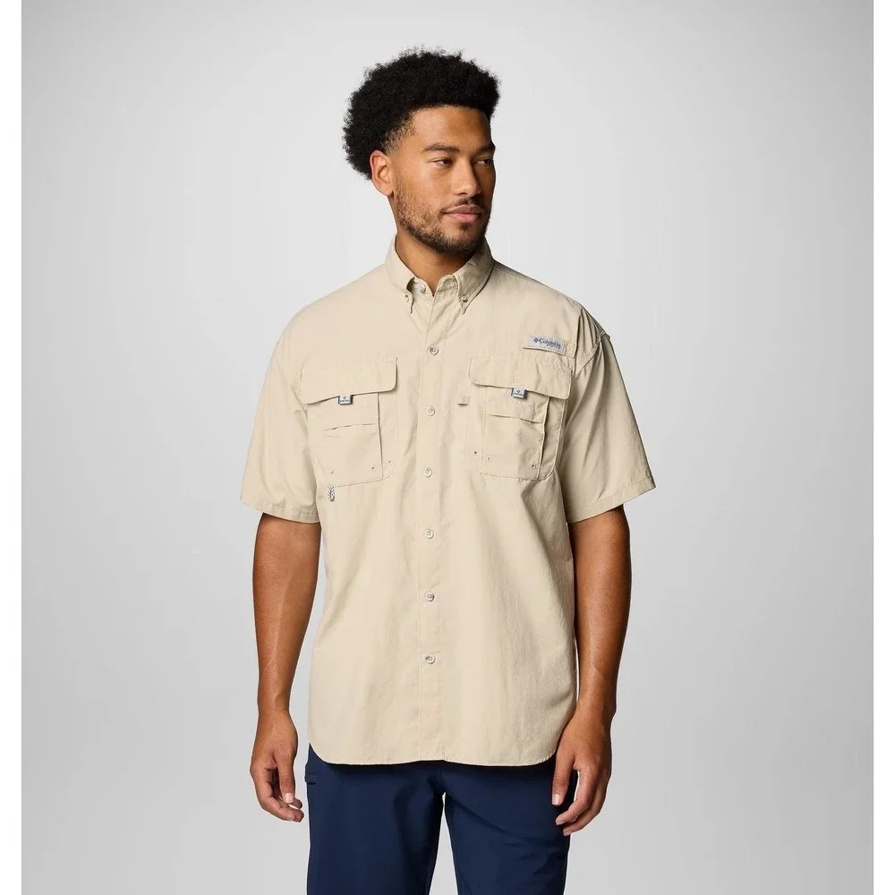 Columbia Men's‎ PFG Bahama Short Sleeve Shirt Gray Size M Medium